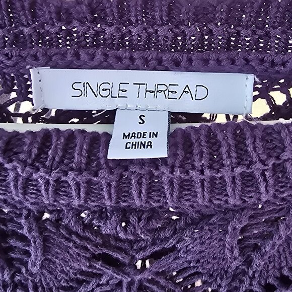 NWT Single Thread Women's Pointelle Sweater - Small - Picture 3 of 5